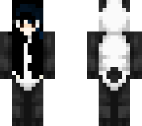 the  panda costume but with darker hair and eyes.