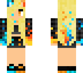 blond water and fire girl with secret mouth