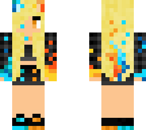 blond water and fire girl with secret mouth