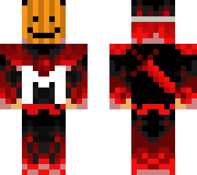 red ninja with halloween mask
