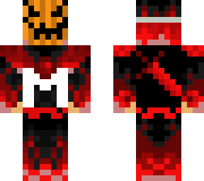 red ninja with pumkin face