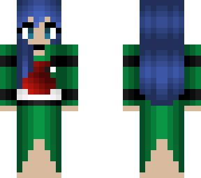 santa hat christmas dress - blue hair