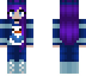 blue snowman christmas sweater - purple hair - winter boots