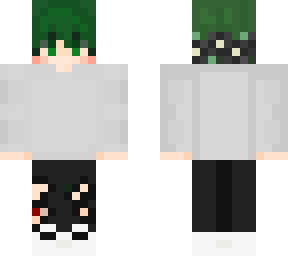 izuku / deku in a sweater & jean + black flower crown bnha