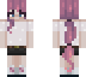 pink haired girl with dragon tail hair