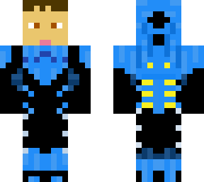 blue beetle showing face