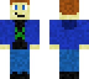 blue jacket/ black creeper shirt