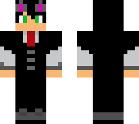 my skin / cat / green eyes / bank suit