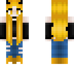 golden phoenix hair - black outfit - ripped jeans