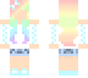 minecraft skin for blender animation ( cute rainbow girl)