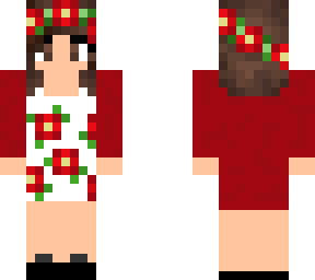 red floral dress