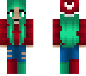 christmas - red and green - santa hat and jeans