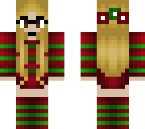 christmas - red and green stripes - flowers - blonde