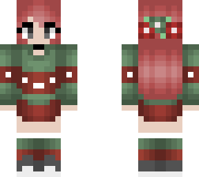 christmas skirt - flowers - green and red