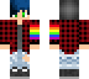 lgbt girl - blue hair, green eyes