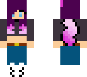 wolf girl with pink hair and gray clothes