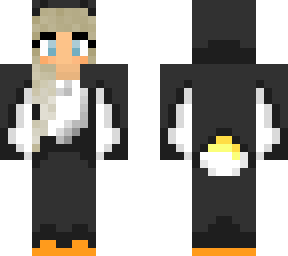 blonde girl penguin onesie 1