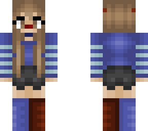christmas - reindeer - blue on blue stripes - brown and antlers