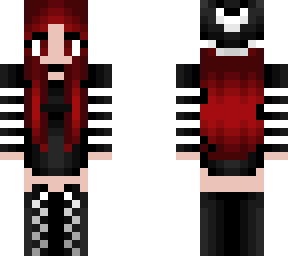 christmas - black and white outfit - red head