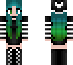 christmas - black and white outfit - turquoise and green fade