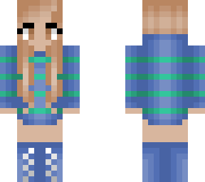 christmas - blue with cyan green stripe - tango curly hair