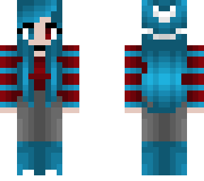 christmas - red and blue matching outfit - blue hair