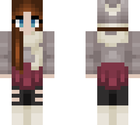 christmas - sweater with hat and scarf - maroon skirt
