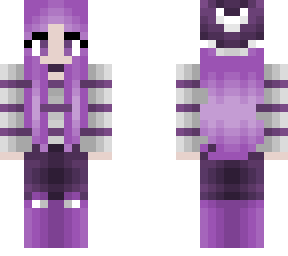 christmas - white and gray sweater- purple hat and hair