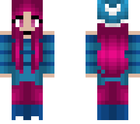 christmas - winter coat - pink hair and pants