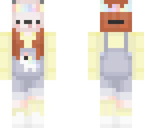 cute overalls girl yellow redhead ginger