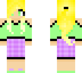 green, purple, and yellow schemed girl