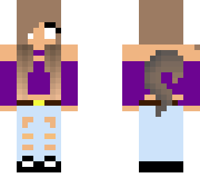 blond wolf girl with purple shirt