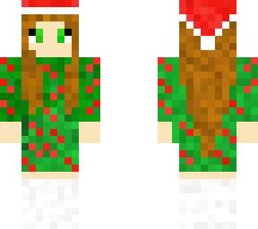 brown hair green eyes christmas girl