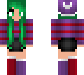 christmas - green hair - purple and red outfit