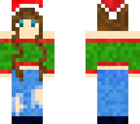 cute brown hair blue eyed christmas girl