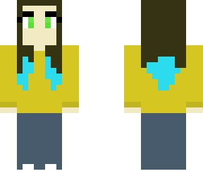 brown hair blue ends girl