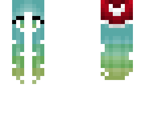 christmas - blue fade green and yellow hair - santa hat base