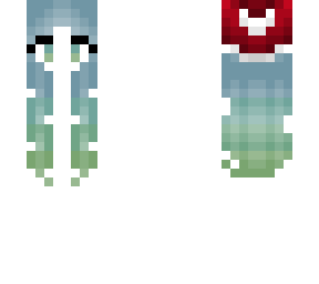 christmas - blue fade green pastel hair - santa hat base