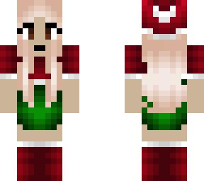 christmas - red tshirt - green skirt and red boots