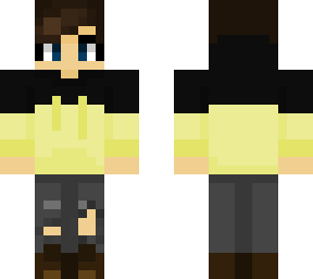 boy in black and yellow hodie