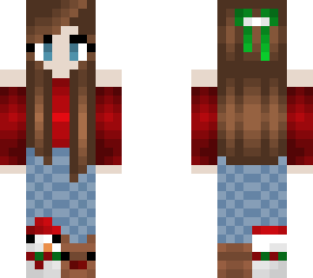 christmas pjs - red top v2 - checkered blue bottom - slippers