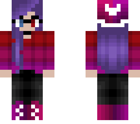 flannel - christmas sweater and hat - red, pink and purple