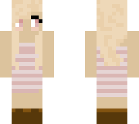 girl with boots and striped dress