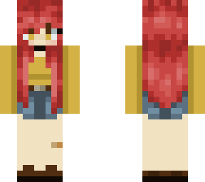 yellow adidas red hair girl