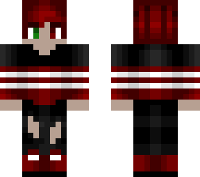christmas - black red and white - stripes - ripped pants