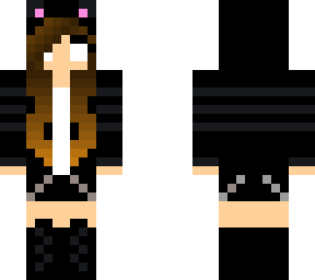 white eyed black cat girl