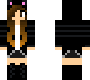 black cat girl bored