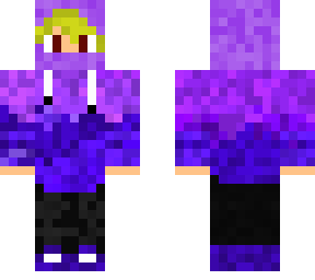 blonde haired purple hoodie