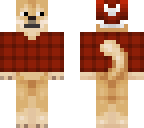 christmas - doge in red flannel shirt and hat