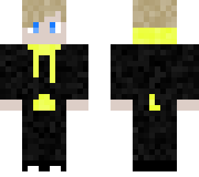 yellow hoodie and black coat boy